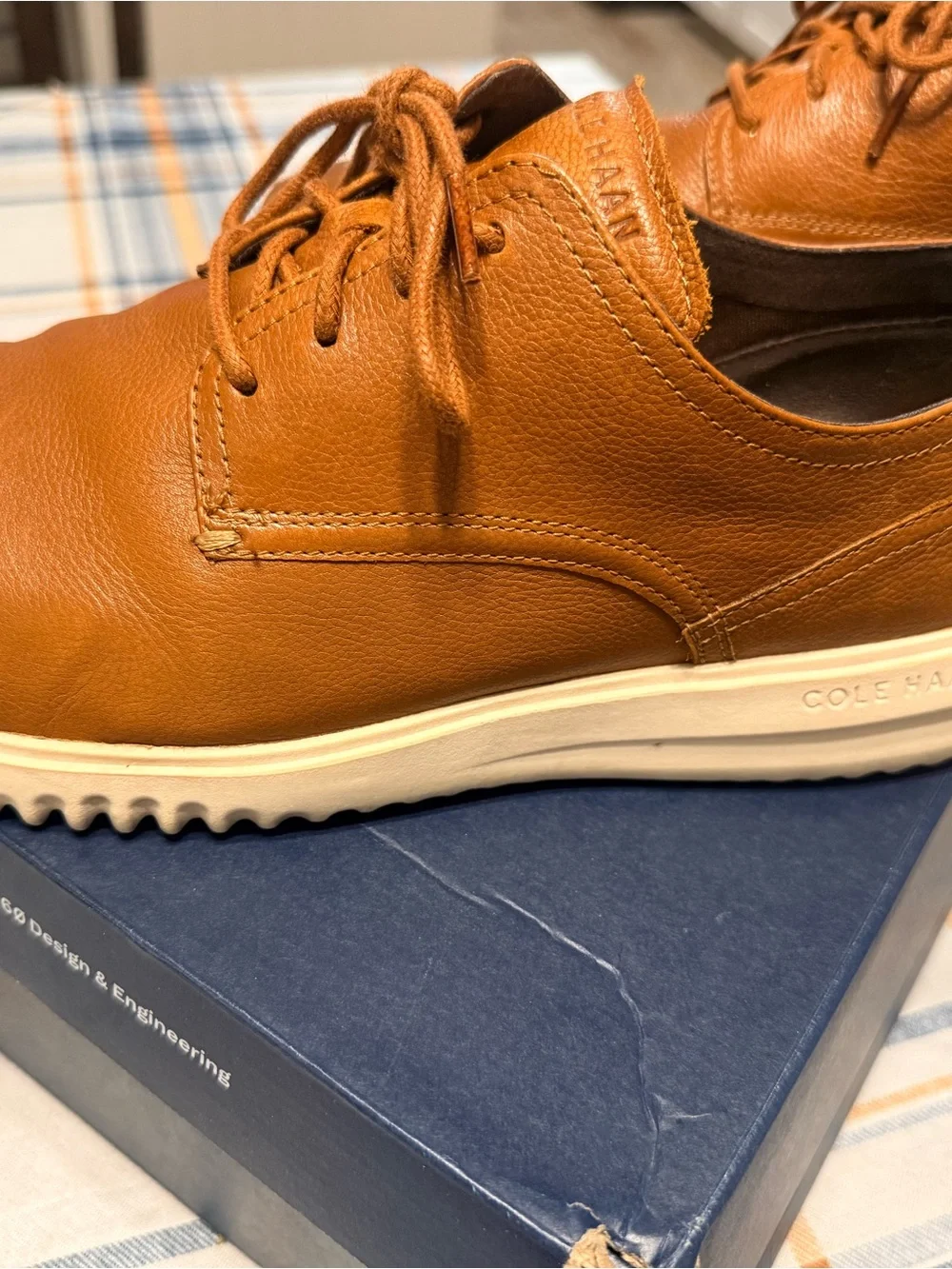 Cole Haan Grand Plus Men's Tan Leather Plain Toe Oxford